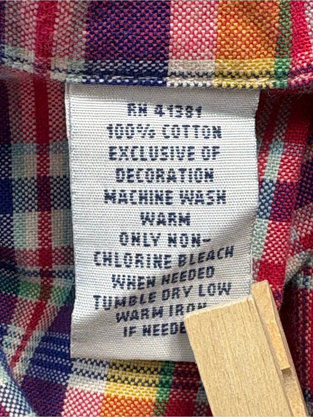 Ralph Lauren Plaid Button Down Shirt Size L Slim Fit Red Yellow Blue Cotton - Picture 9 of 9